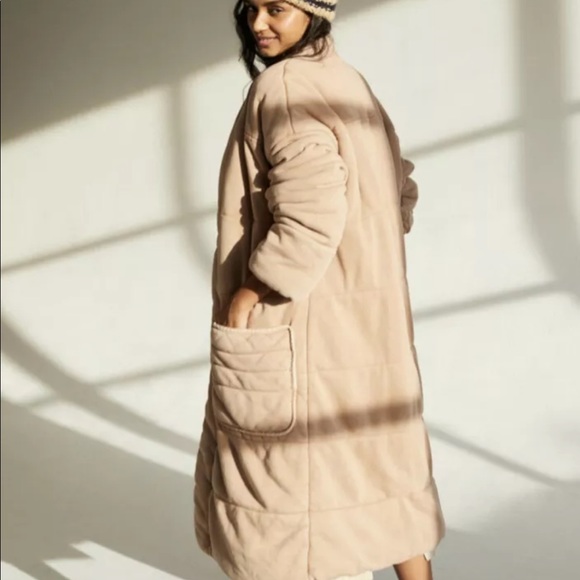 Free People Dolman Duvet Coat Maxi Duster Champagne Slumber Tan Pink - Picture 6 of 8